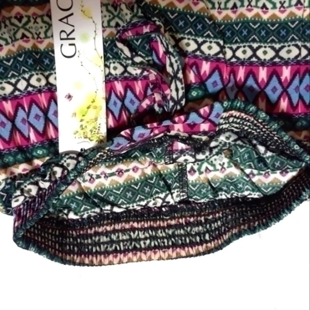 🛍Grace Multi-Print Elastic Waist Pants- Size XL